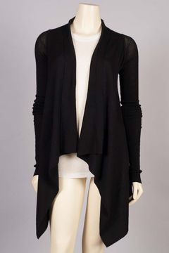 Open Drape Merino Wool Cardi
