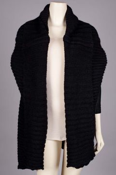 Shawl Collar Coat w/Blistered Leather Sleeves