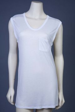 White Classic Muscle Tee w/Pocket