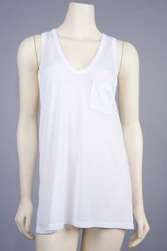 White Classic Tank w/Pocket