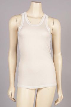White Modal Cashmere Ribbed Tank