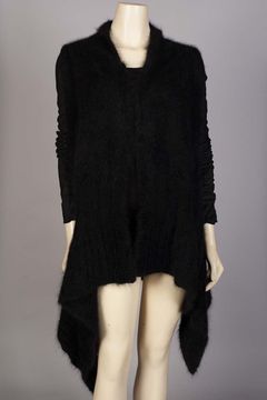 Wrap Cardi w/Leather Sleeves