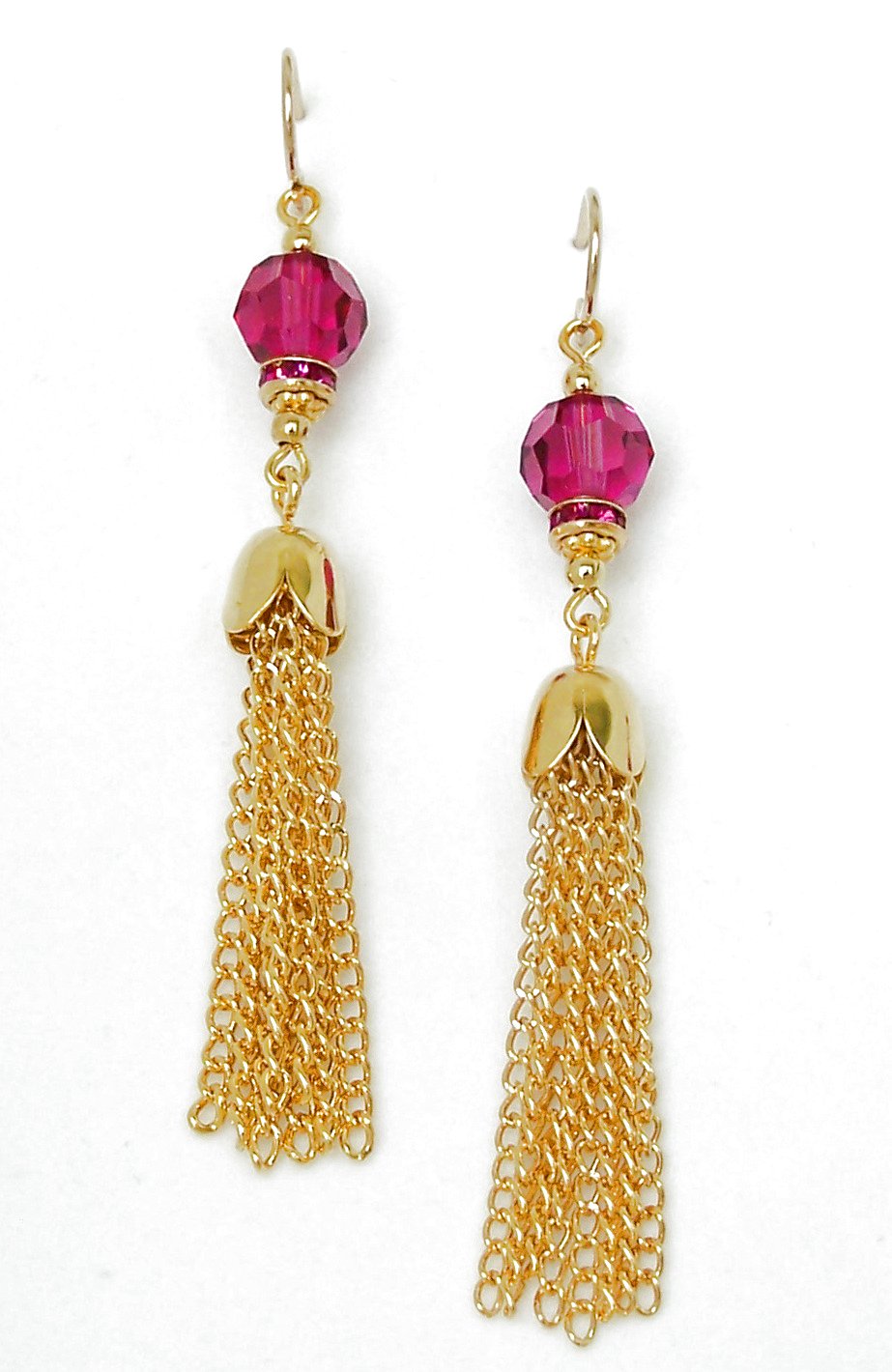 Swarovski Crystal Beaded Earrings Tassel Earrings
