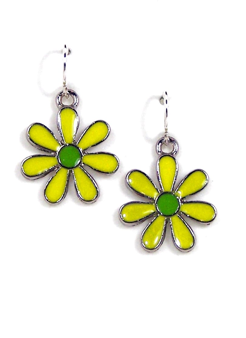 Yellow Daisy Flower Earrings