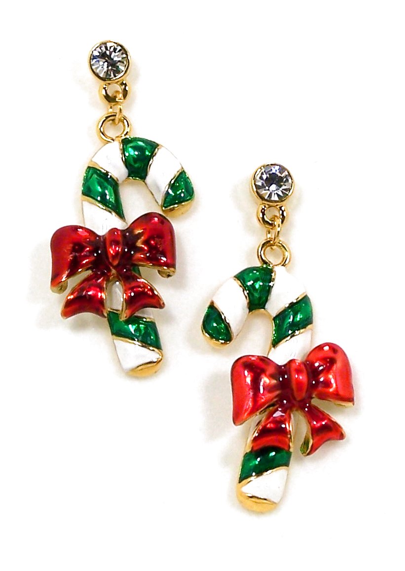 Candy Cane Christmas Earrings
