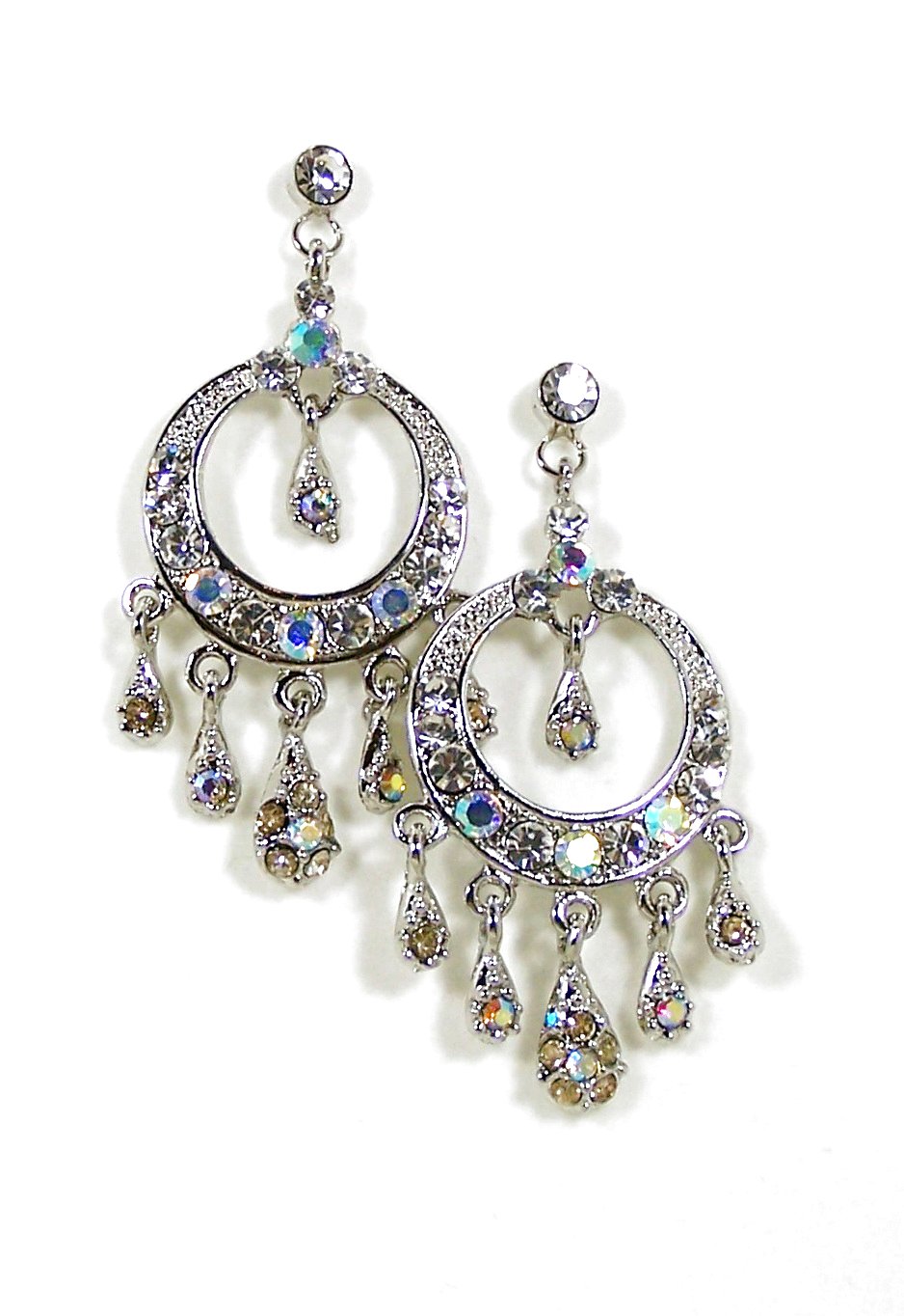 Clear Rhinestone Chandelier Earrings