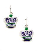06-04-140  Mardi Gras Purple Crown Earrings