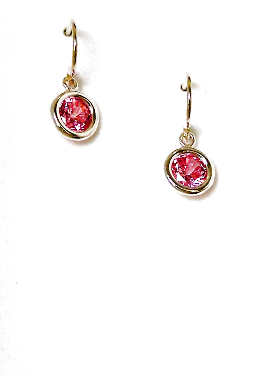 Pink CZ Earrings Cubic Zirconia Earrings