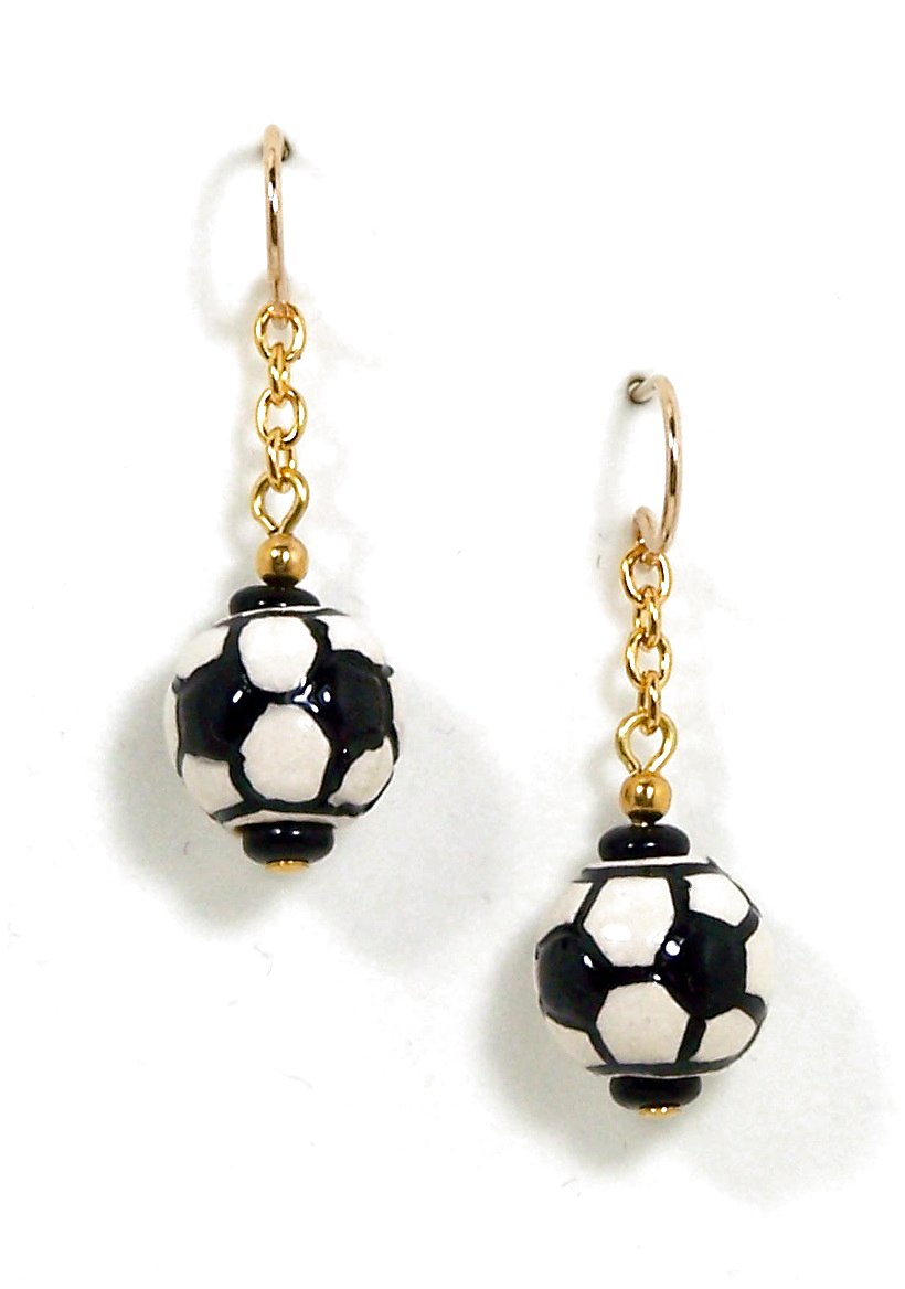 Soccer Ball Beaded Earrings Soccer Earrings