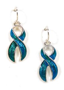 Teal Ribbon Awareness Earrings