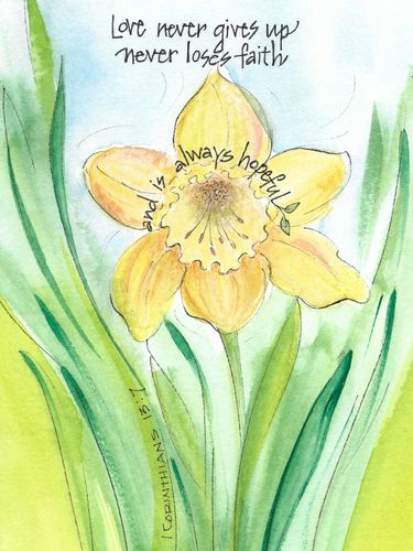Daffodil Greeting Card, blank inside
