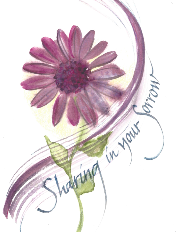 Any Occasion Sharing Sorrow Sympathy Greeting Card, message inside