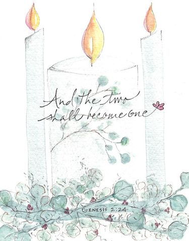 Unity Candle Wedding Greeting Card, message inside