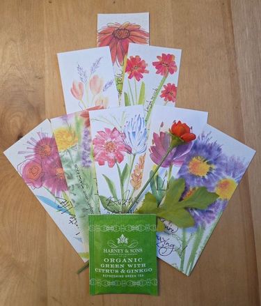 Spring "Bouquet" <br> Bookmark with Tea set of 8