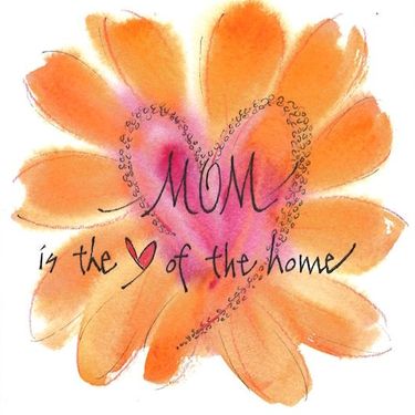 3x3 Magnet "Mom is the Heart"
