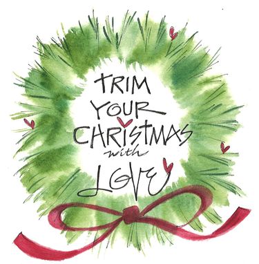 NEW! 3x3 Magnet "Trim Christmas with Love"