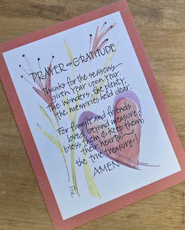 LIMITED SEASONAL OFFER! A Prayer of Gratitude Prayer Card  (Set of 4)