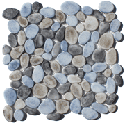 Multi Grey and Tan Matte Finish Pebble Glass Mosaic