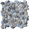 Multi Grey and Tan Matte Finish Pebble Glass Mosaic