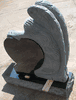 AN-01 Jet Black Granite Carved Angel Monument Back View