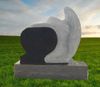 Back Side of STM003F Jet Black Carved Angel and Heart Memorial