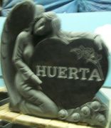 Bahama Blue Angel Carving With Heart Monument