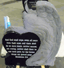 Black Granite Angel Heart Monument