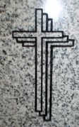 Cemetery Headstone 3D Cross Design on Gray Granite