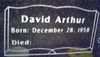 Cemetery Headstone Bible Outline Design on Dark Gray Granite