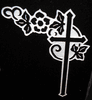 Cemetery Headstone Cross and Rose Design on Black Granite Cemetery Headstone Cross and Rose Design on Black Granite