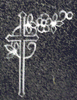 Cemetery Headstone Cross and Rose Sandblasted Design on gray granite Cemetery Headstone Cross and Rose Sandblasted Design on gray granite