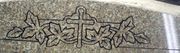 Cemetery Headstone Cross, Leaves, and Border Design on Anxi Granite
