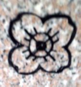 Cemetery Headstone Dogwood Flower Design on ANXI Red Granite