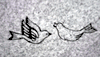 Cemetery Headstone Double Dove Design on Gray Granite