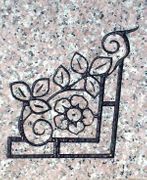 Cemetery Headstone Engraved Rose Corner Design on Anxi Granite 