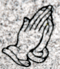 Cemetery Headstone Praying Hands Design on G633 Granite Cemetery Headstone Praying Hands Design on G633 Granite