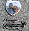 Cemetery Headstone Rose and Marriage Panel Design with Ceramic Photo