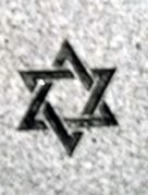 Cemetery Headstone Star of David Design on Gray Granite