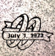 Cemetery Headstone Wedding Band with Banner Design on G663 granite