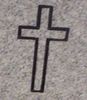 Cemetery Memorial Basic Cross Design on Gray Granite