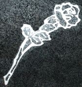 Cemetery Memorial Single Rose Design on G654 Dark Cloud Gray Granite Cemetery Memorial Single Rose Design on G654 Dark Cloud Gray Granite