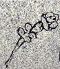 Cemetery Memorial Single Rose Design on Light Gray Granite