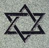 Cemetery Memorial Star of David Design on Dark Gray Granite