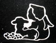 Cemetery Monument Baby, Lamb, and Dove Corner Design on Black Granite Cemetery Monument Baby, Lamb, and Dove Corner Design on Black Granite