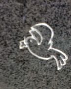 Cemetery Monument Single Dove with Flower Design on Dark Grey Granite