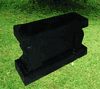 CHB03 Jet Black Panel Style Cremation Bench