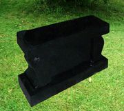 CHB03 Jet Black Panel Style Cremation Bench