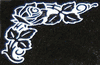 Corner Rose Floral Memorial Engraving