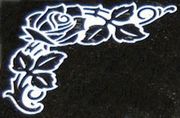 Corner Rose Floral Memorial Engraving Corner Rose Floral Memorial Engraving
