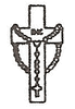 Cross with rosary engraving design 599 